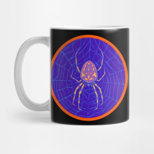 Halloween Spider In A Web, Vintage Woodcut Style Mug